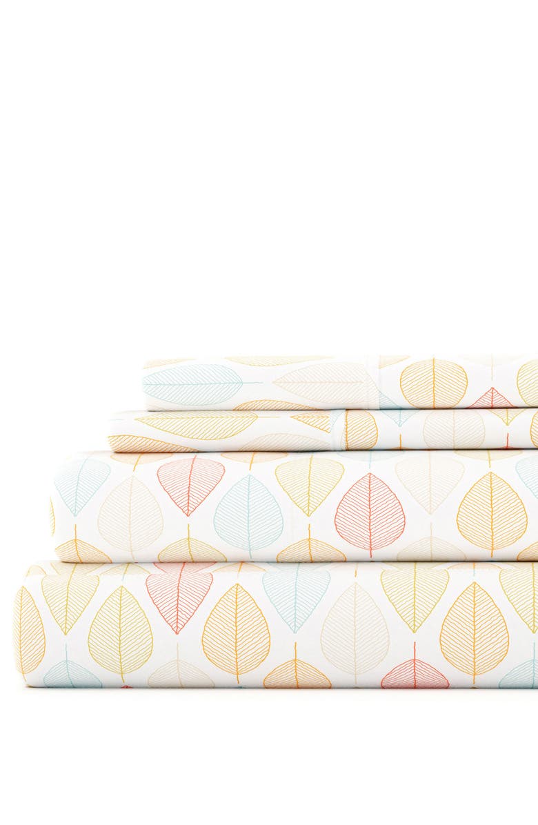 IENJOY HOME Elegant Fall Foliage Sheet Set, Alternate, color, Yellow