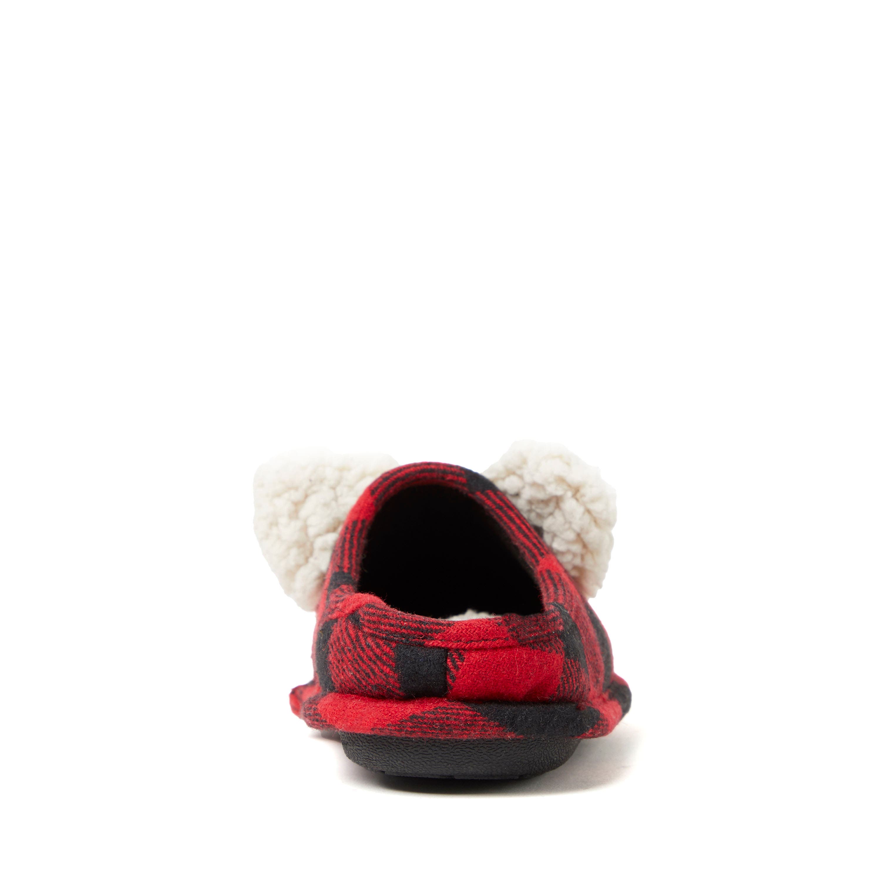 DEARFOAMS Kids' Buffalo Check Lil Bear Clog Slipper, Alternate, color, Red Plaid
