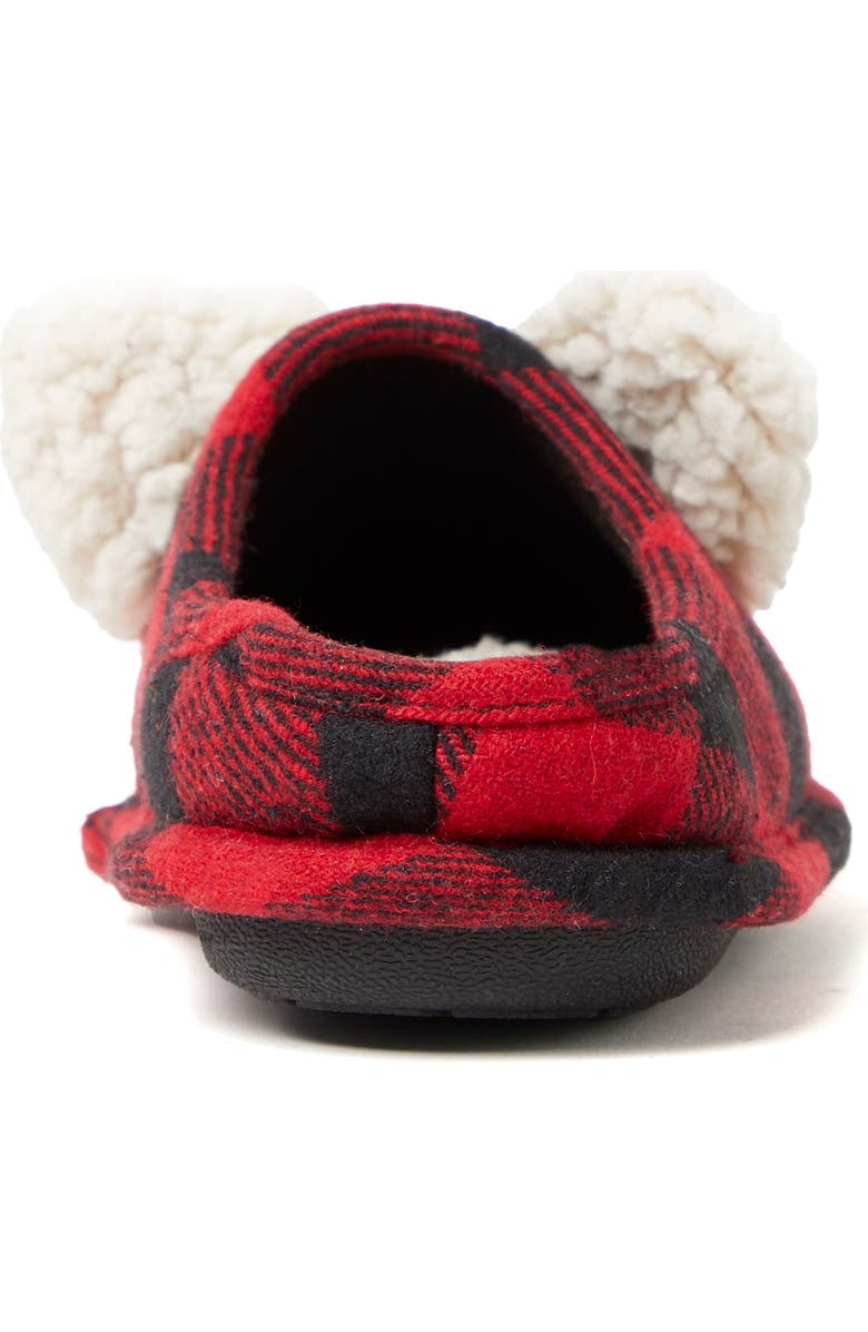 DEARFOAMS Kids' Buffalo Check Lil Bear Clog Slipper, Alternate, color, Red Plaid