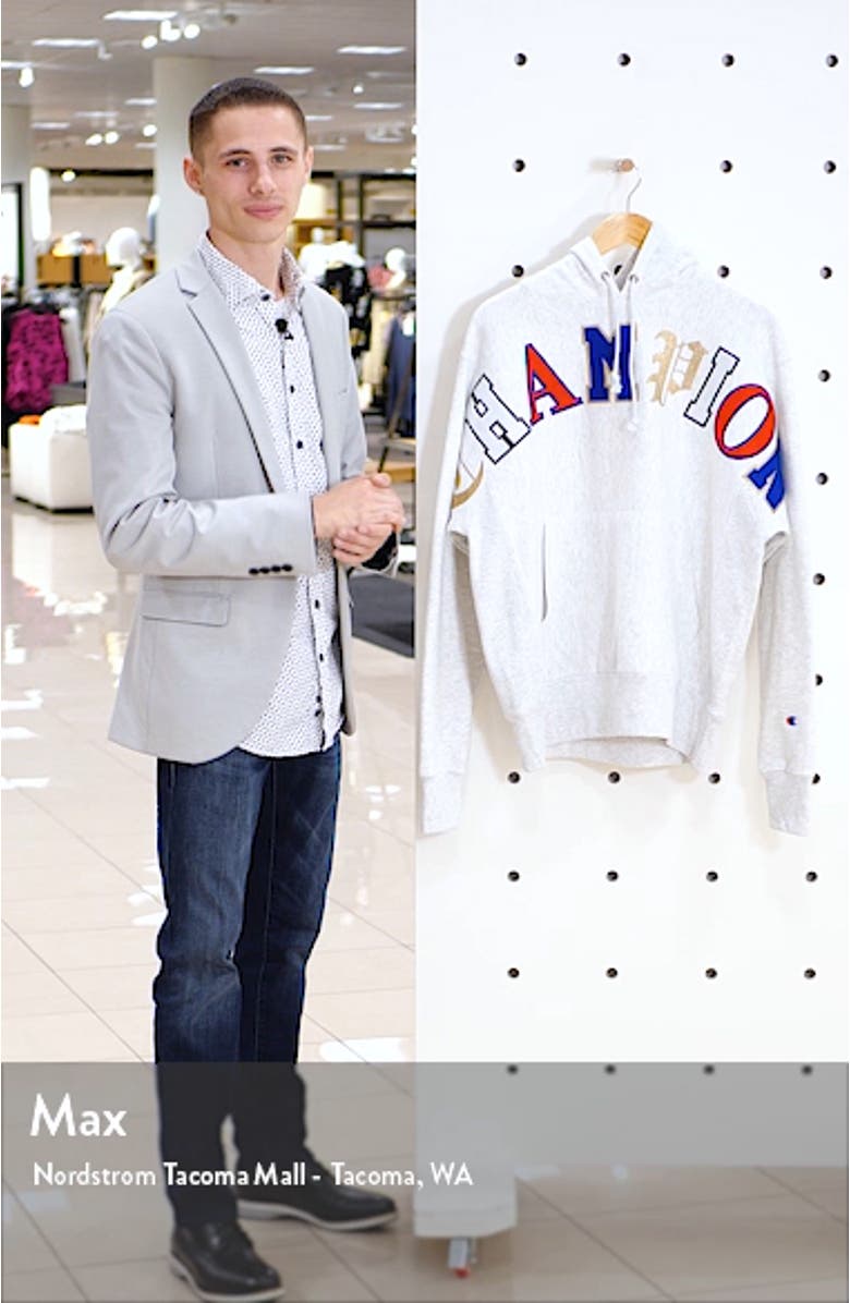 Old English Script Cotton Blend Hoodie, sales video thumbnail