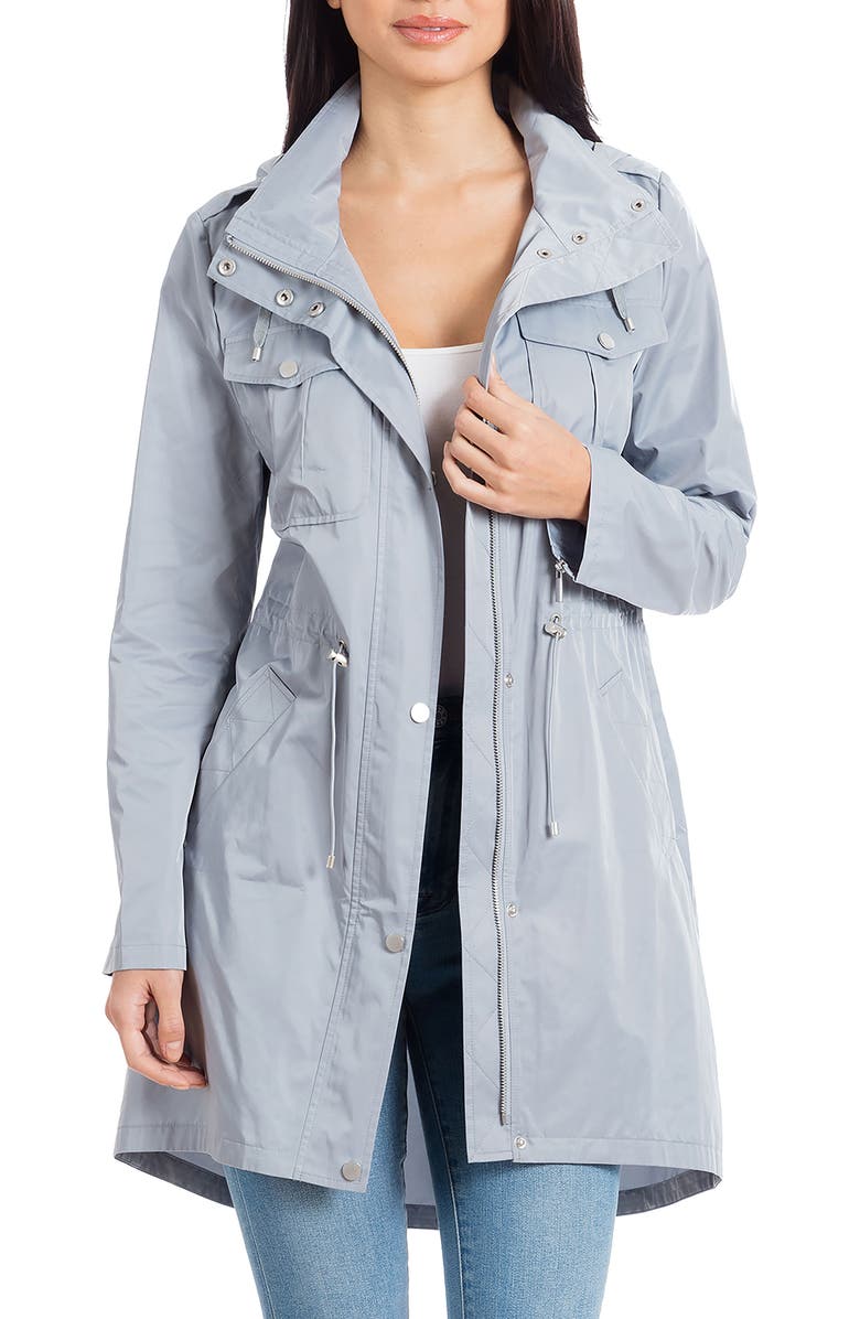 Badgley Mischka Collection Badgley Mischka Water Repellent Anorak with Stowaway Hood, Main, color, 