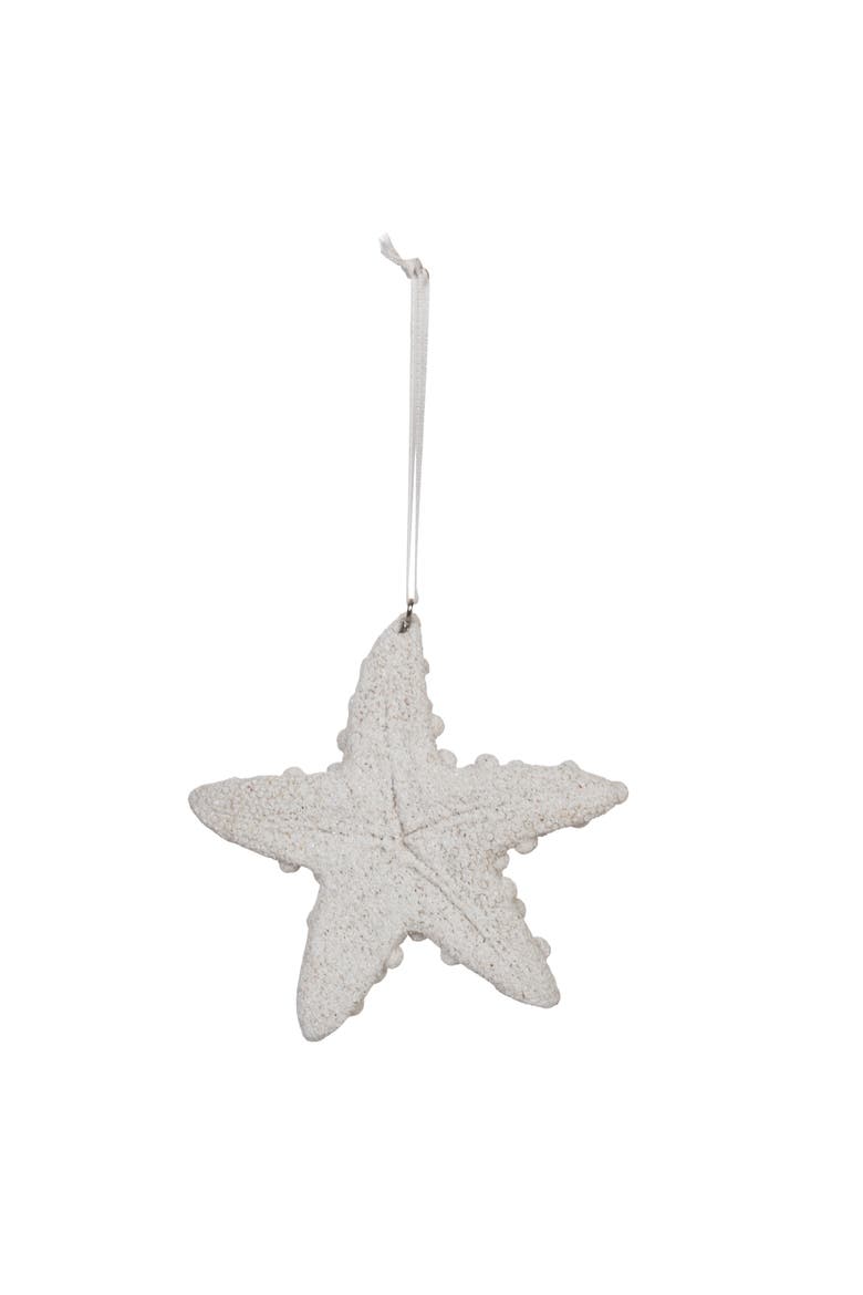 Sandy Sea Star Tree Ornament, Alternate, color, White