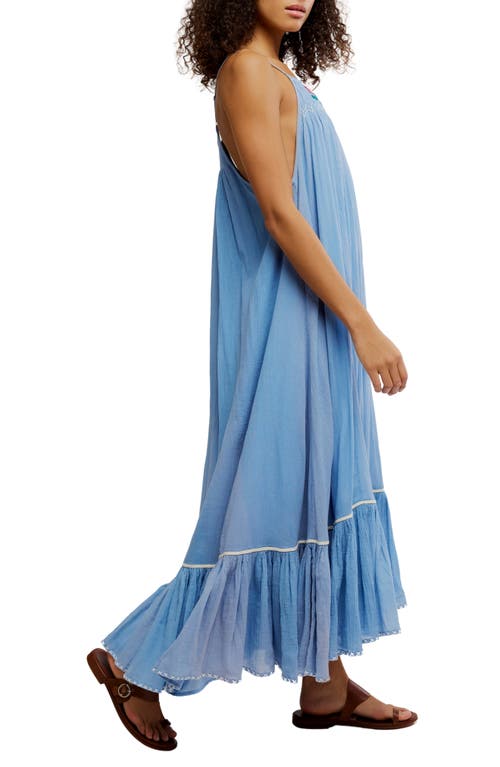 Free People Tip Toeing Tulip Midi Sundress In Blue