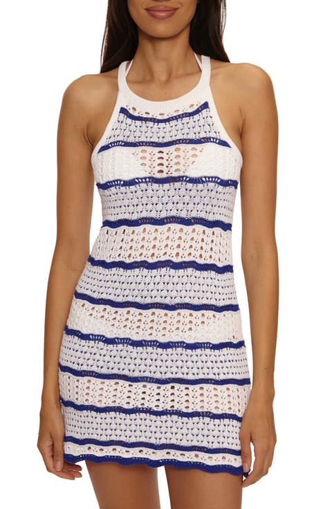 Shore Break Pointelle Knit Cover-Up Dress