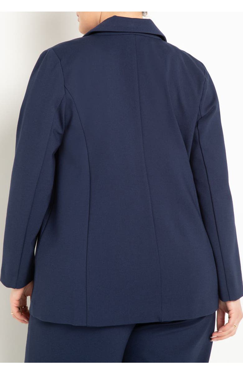 ELOQUII The Ultimate Stretch Long One Button Blazer, Alternate, color, Maritime Blue