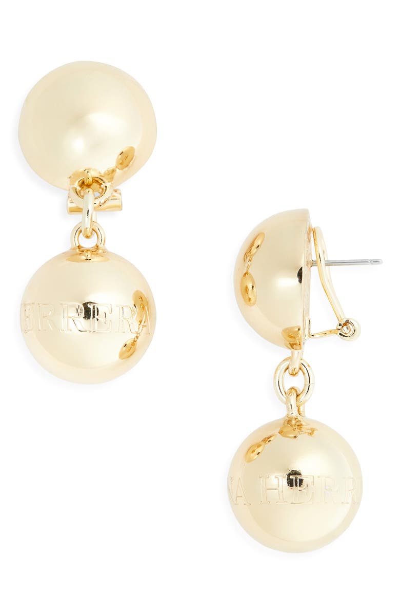 Carolina Herrera Ball Drop Earrings, Main, color, Gold