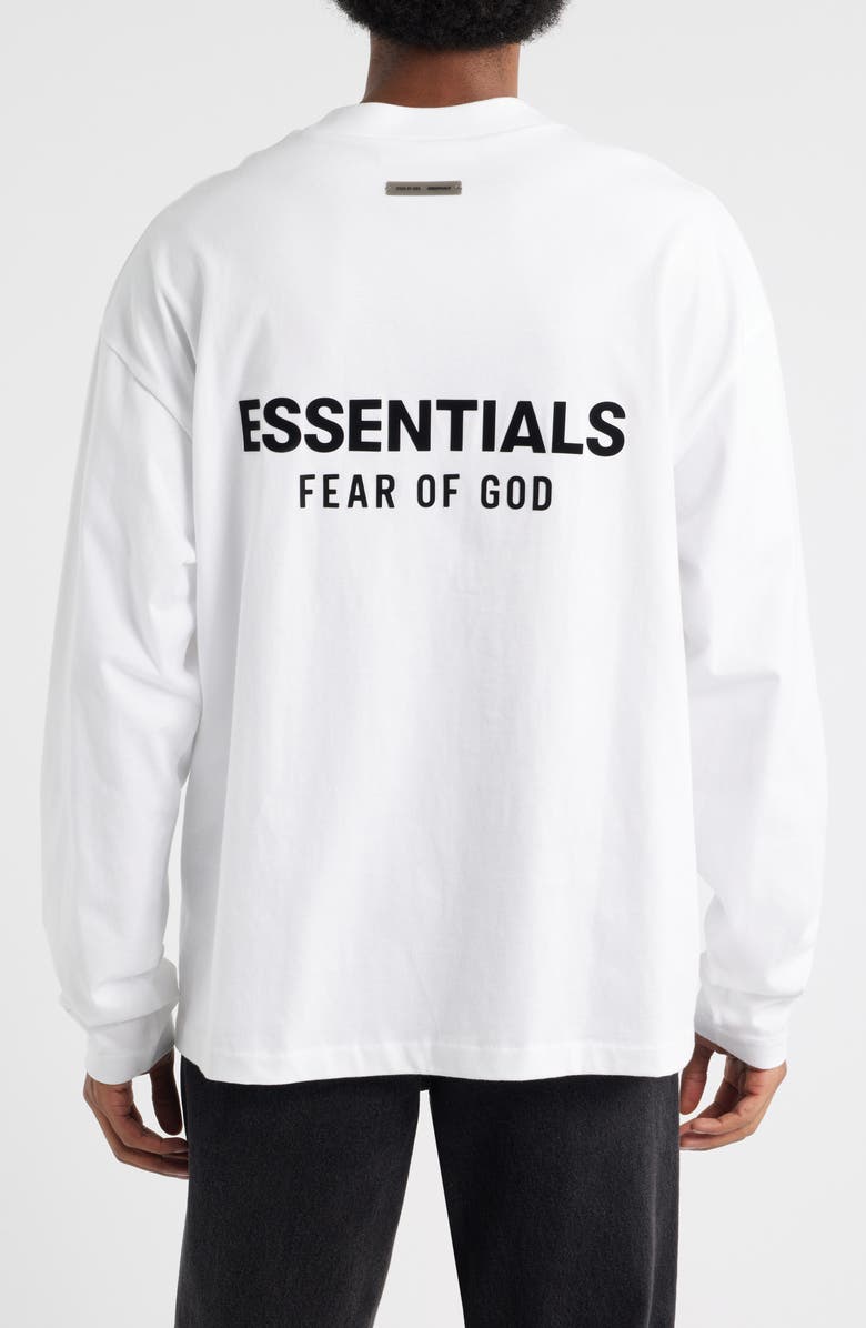 Fear of God Essentials Classic Fit Long Sleeve Graphic T-Shirt, Alternate, color, Bright White