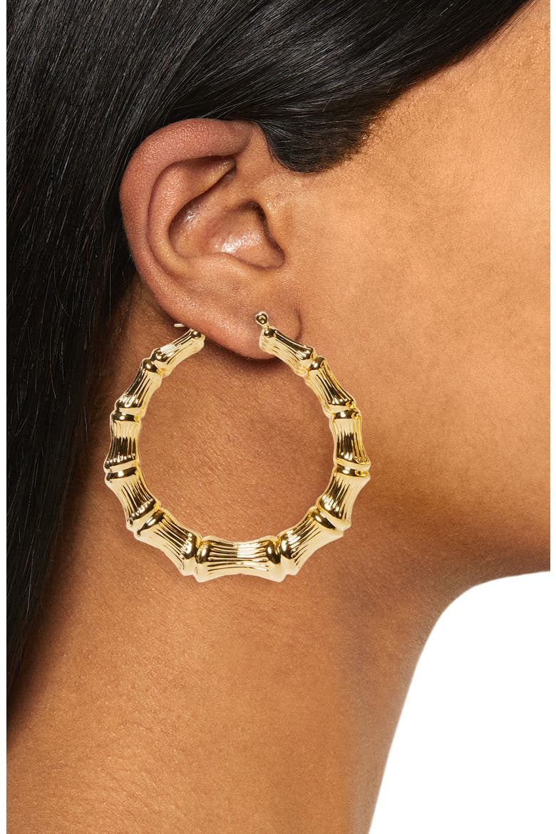 L'Enchanteur Trinity Hoop Earrings (Nordstrom Exclusive), Alternate, color, GOLD PLATED