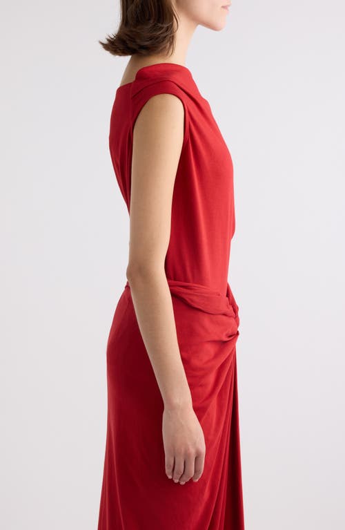 Dries Van Noten Asymmetric Sleeveless Cotton Knit Top In Red