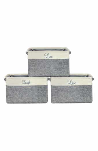 SORBUS Cream Twill Storage Basket - Set of 3