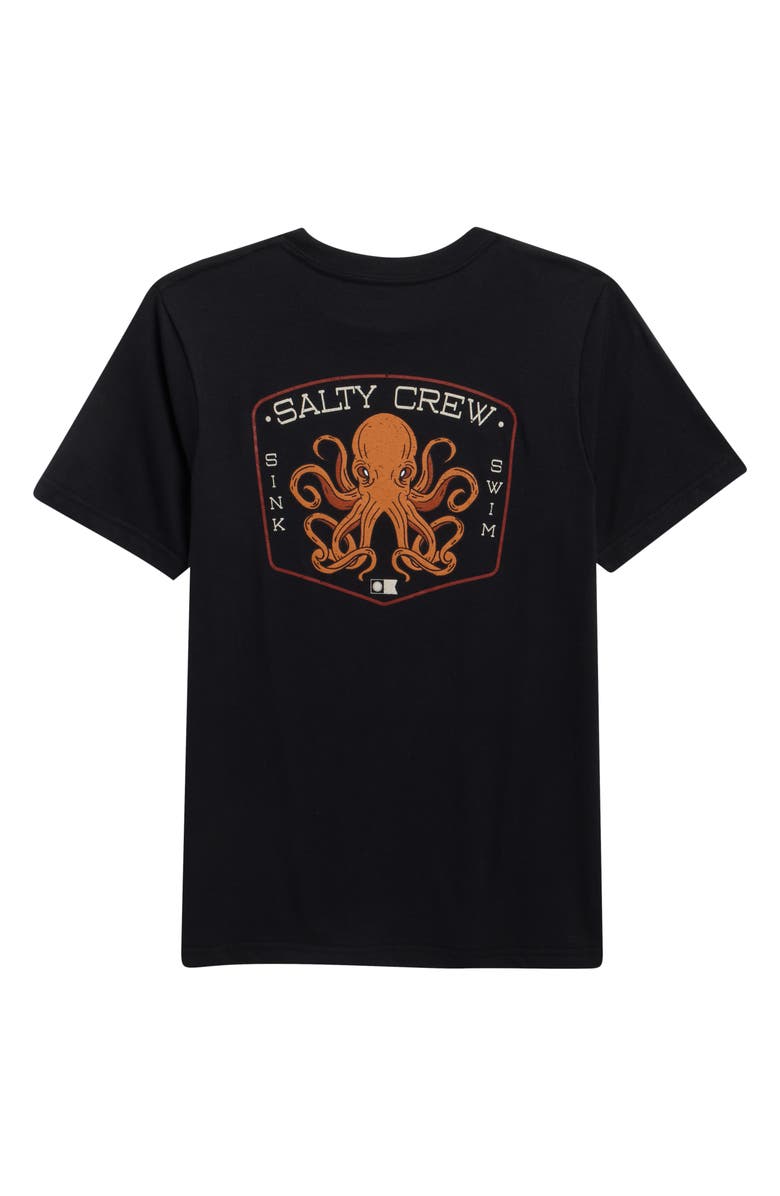 Salty Crew Kids' Tako Club Graphic T-Shirt, Alternate, color, Black