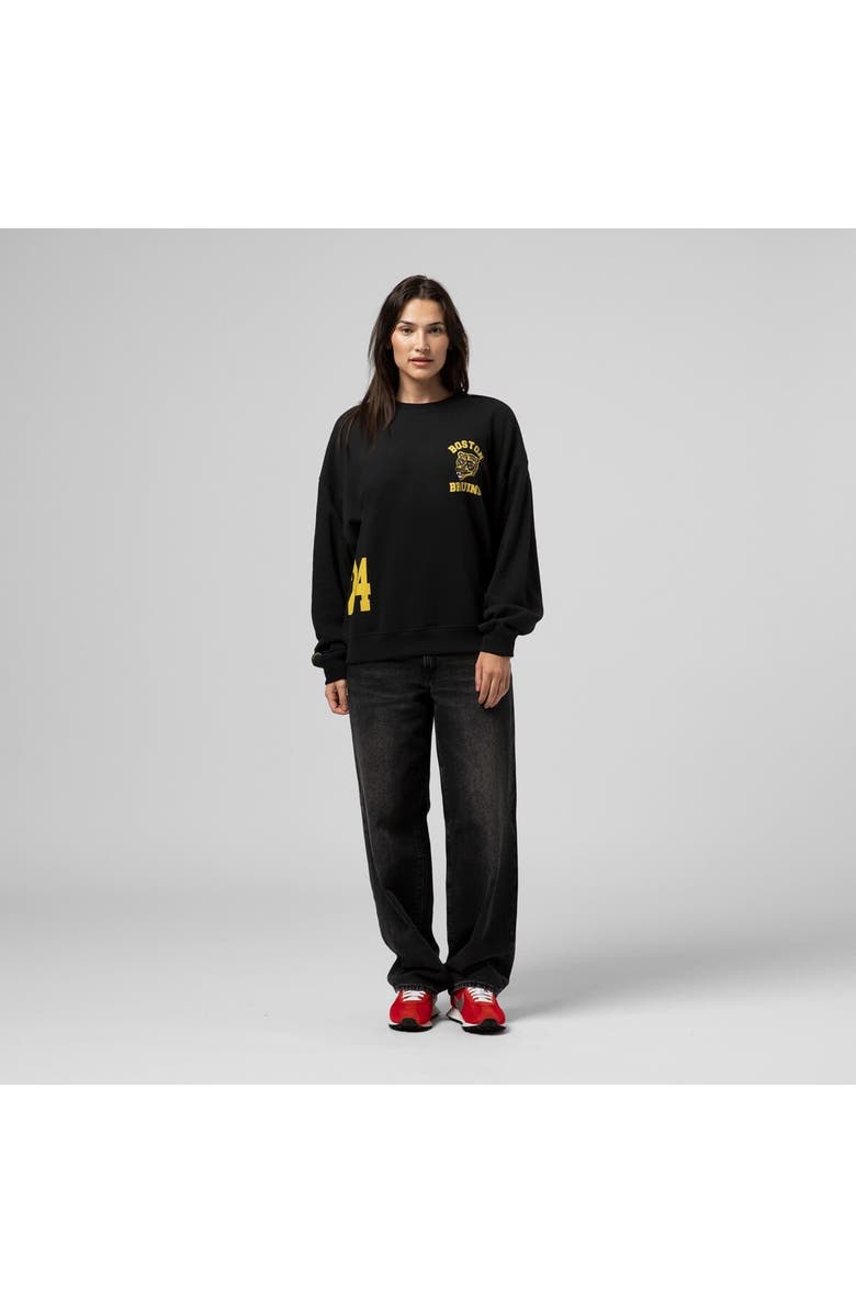 Mitchell & Ness Women's Mitchell & Ness Black Boston Bruins Vintage Crewneck Sweatshirt, Alternate, color, Black
