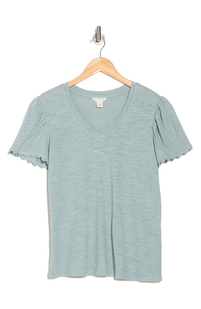 Caslon<sup>®</sup> Scallop Trim T-Shirt, Alternate, color, Grey Blue