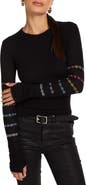 Lauren Moshi McKinley Crystal Evil Eye Stripe Top