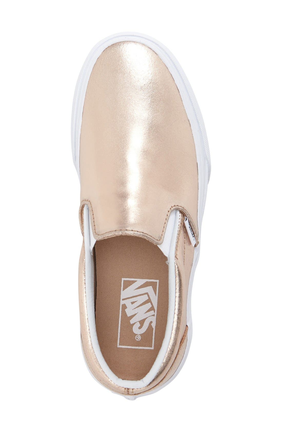 Classic Slip-On Sneaker, Alternate, color, ROSE GOLD LEATHER