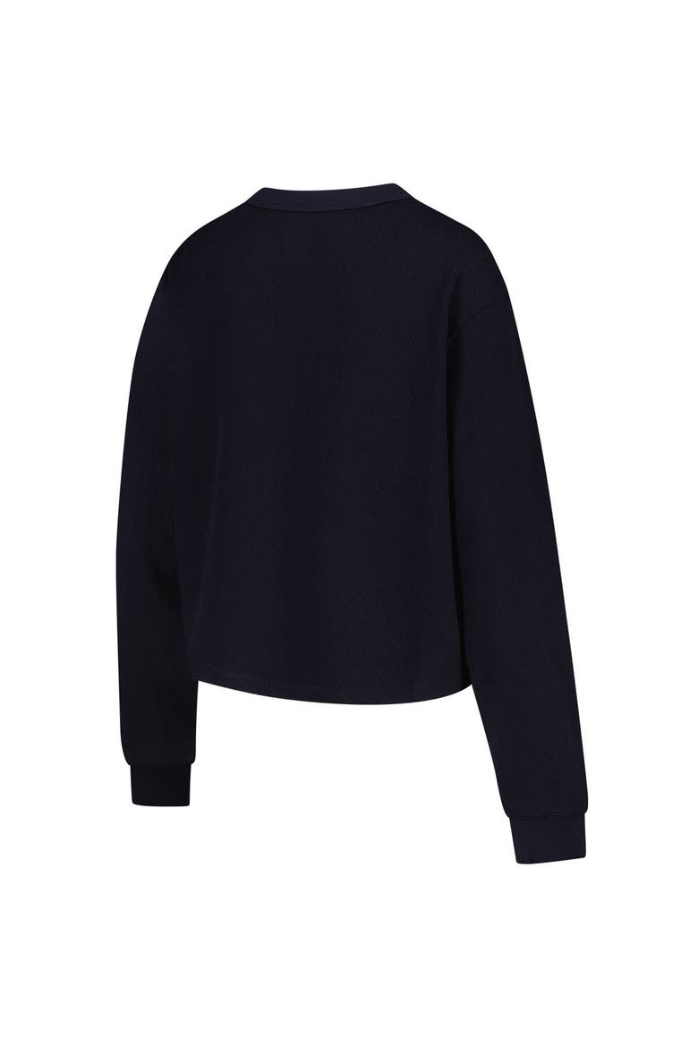 Women's New Era  Navy Dallas Cowboys Thermal Cropped Long Sleeve T-Shirt, Alternate, color, Navy