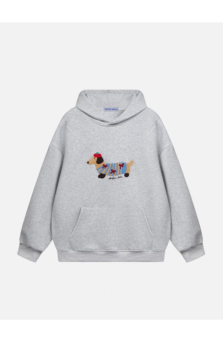 AELFRIC EDEN Cartoon Dachshund Hoodie, Alternate, color, Grey