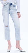 Bayeas High Waist Distressed Straight Leg Jeans