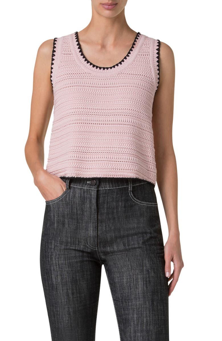 Akris punto Cotton Sweater Tank, Main, color, 
