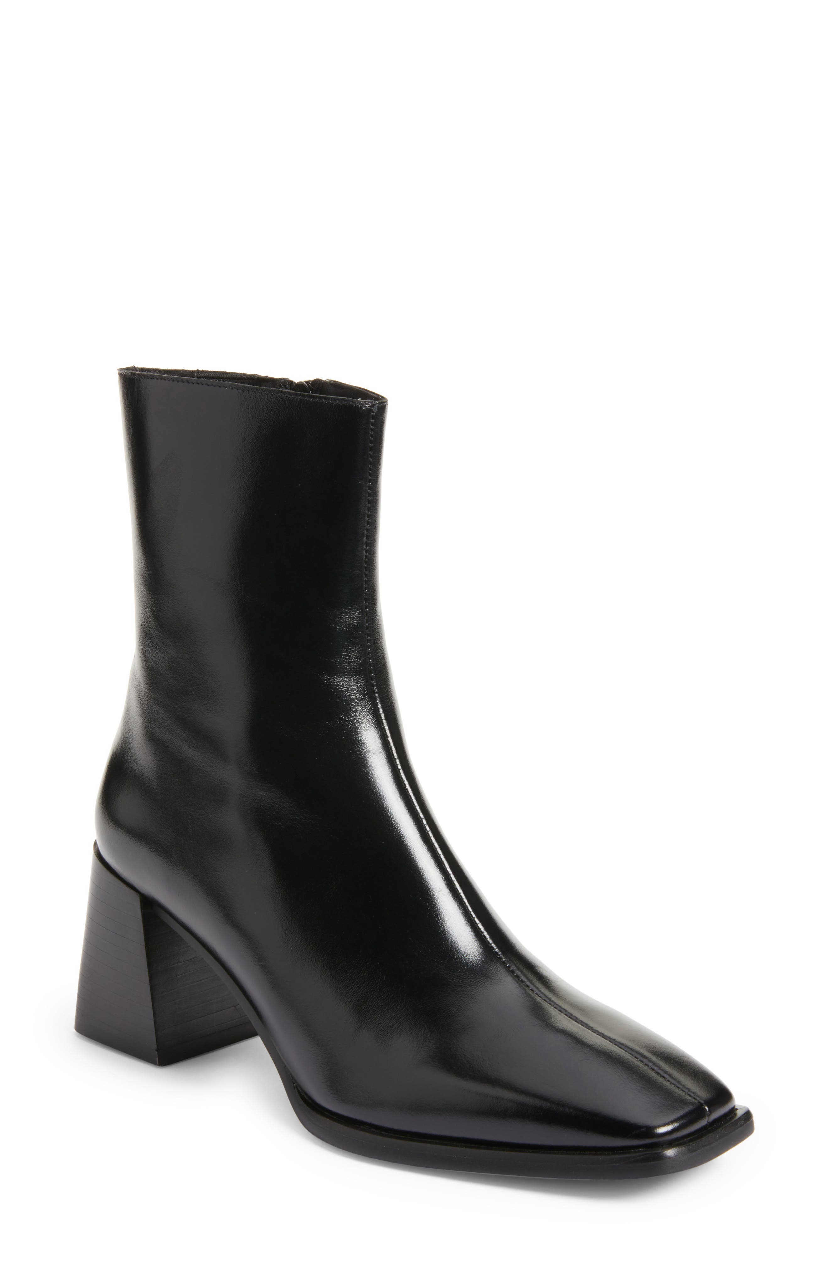 Geist Square Toe Boot, Main, color, BLACK CRINKLE PATENT
