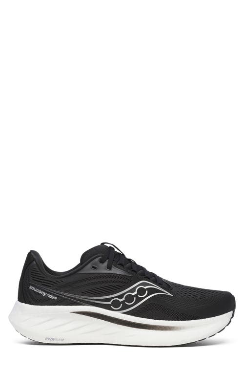 Saucony Ride 18 Running Shoe In Black/white
