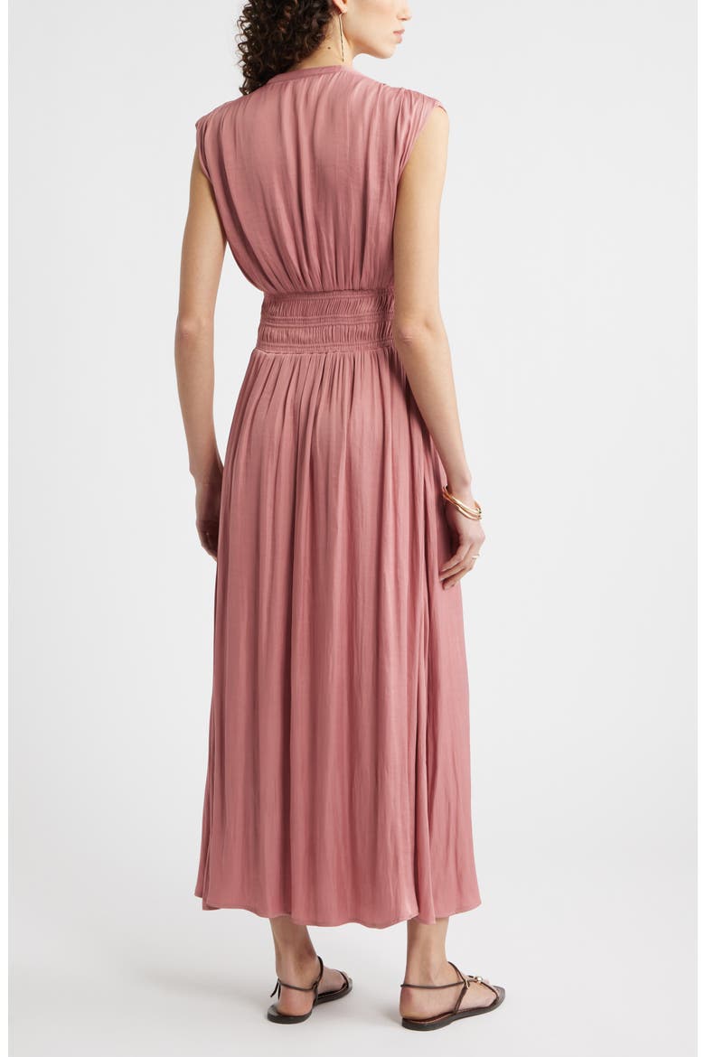 Smocked Waist Maxi Shirtdress, Alternate, color, PINK COMPACT