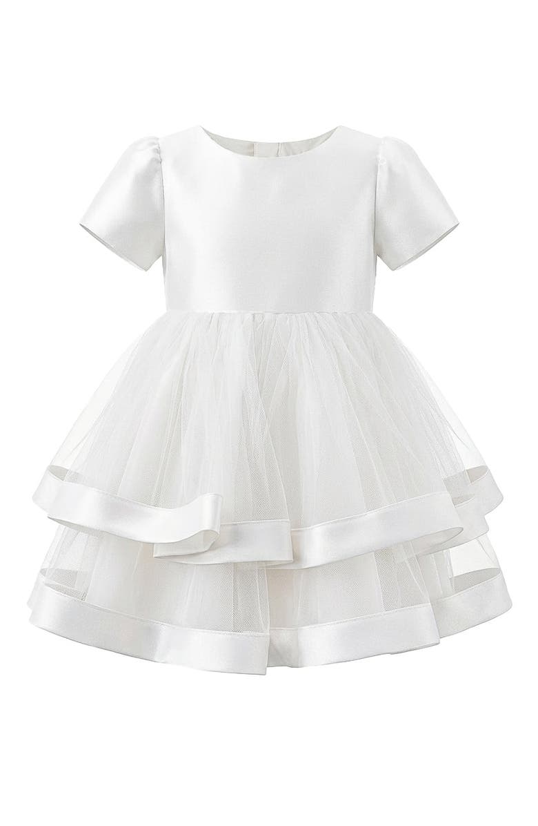 Tulleen Satin Bow Dress, Alternate, color, White