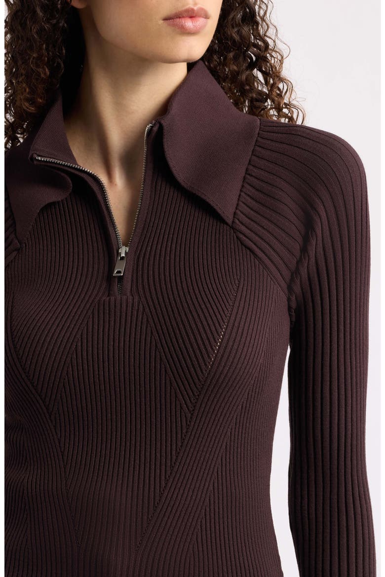 Seliot Rib Polo Sweater, Alternate, color, OPEN BROWN