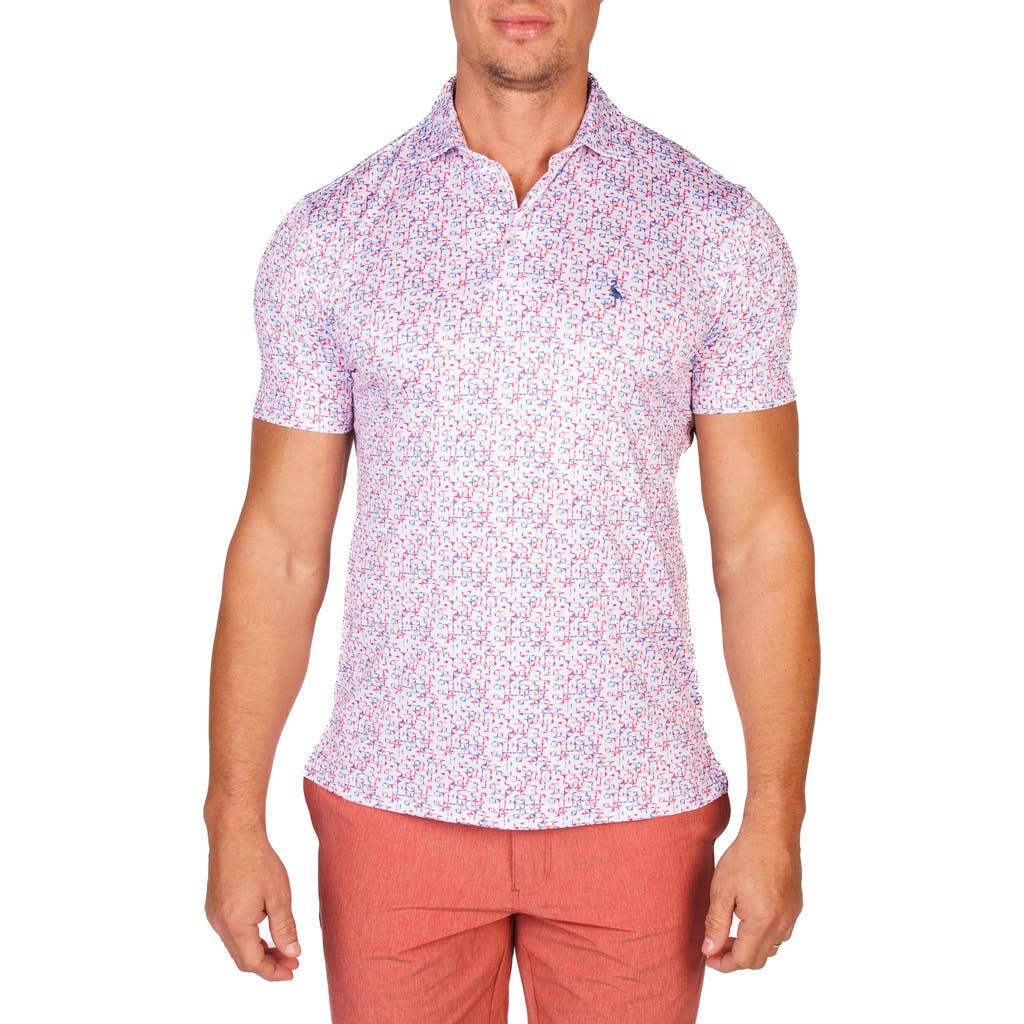 Tailorbyrd Abstract Performance Golf Polo In Purple