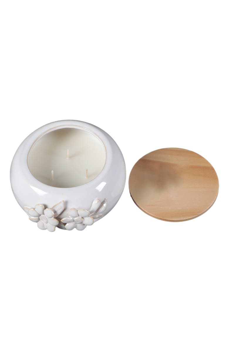 FLORA BUNDA Ceramic Flower Candle, Alternate, color, White