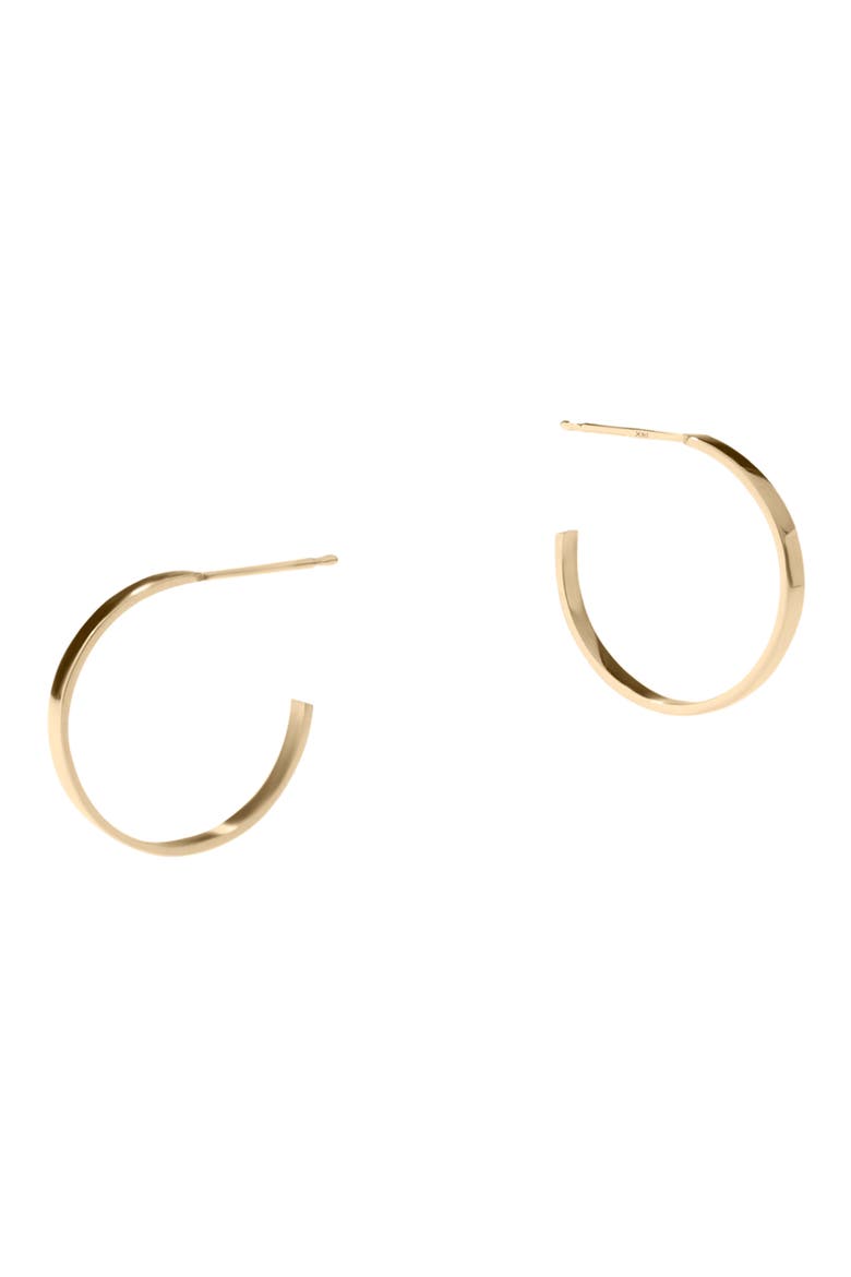 14K Gold 15mm Sunrise Hoops, Alternate, color, YELLOW