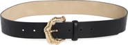 Steve Madden Textured Buckle Faux Leather Belt