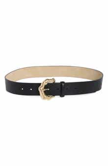Steve Madden Textured Buckle Faux Leather Belt