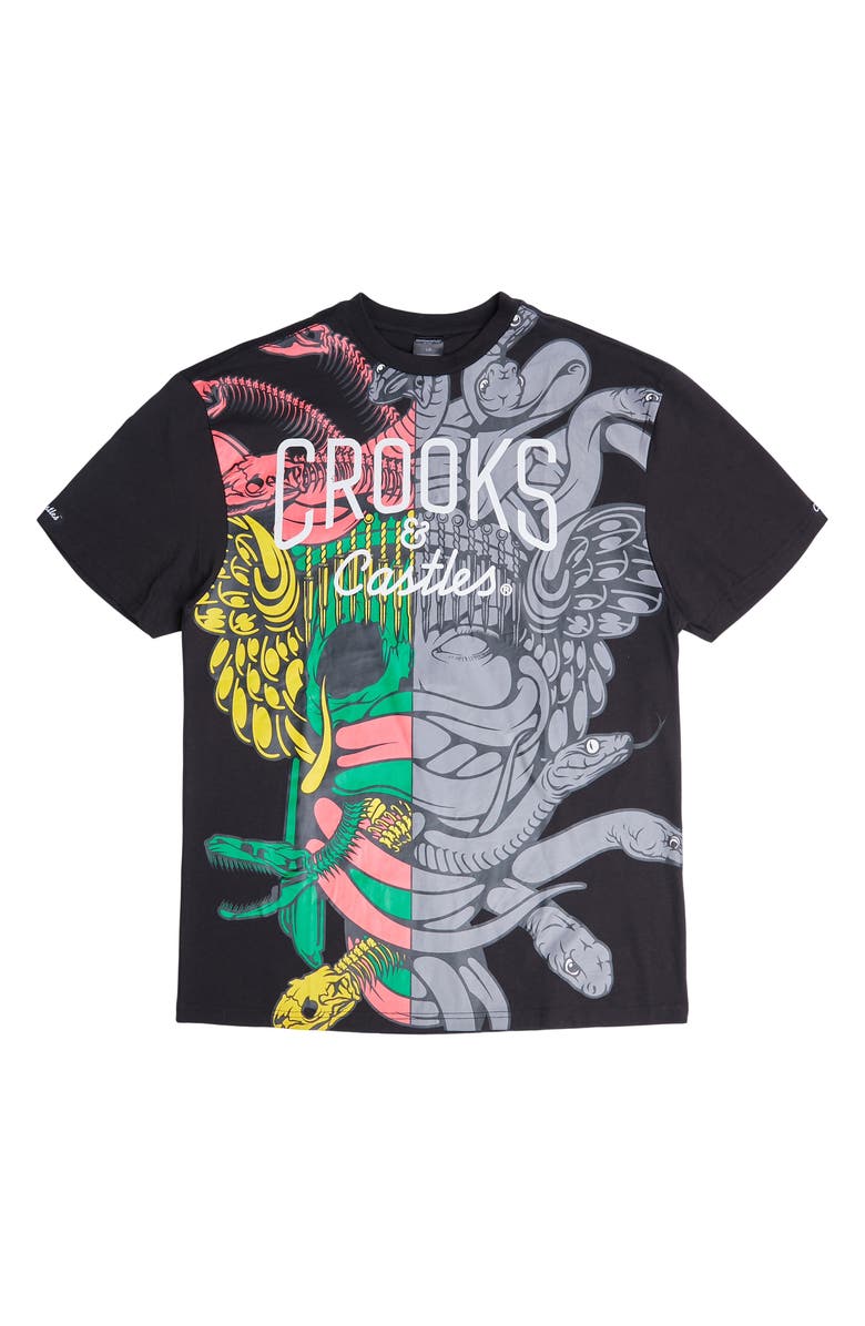 CROOKS AND CASTLES Dissected Medusa Graphic T-Shirt, Main, color,