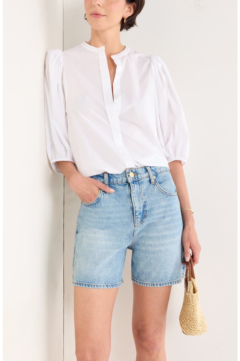 Puff Sleeve Top, Main, color, WHITE