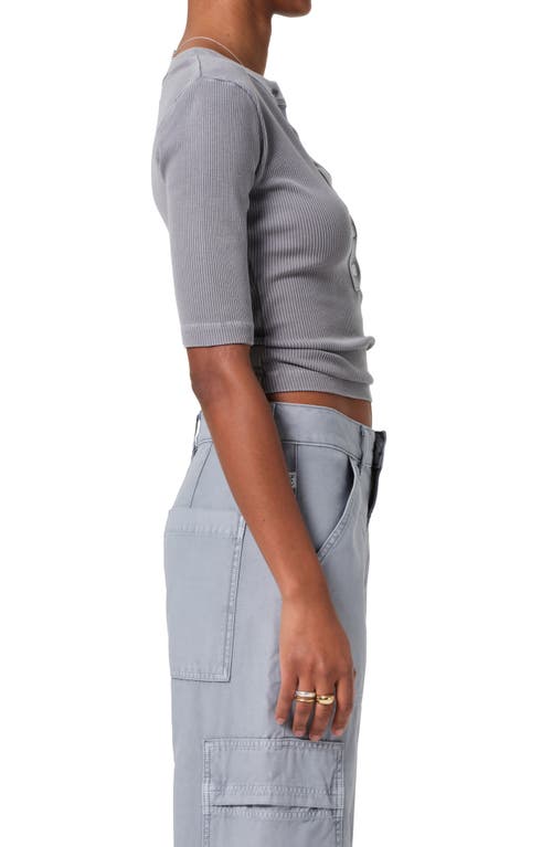 Citizen Of Humanity Citizens Of Humanity Nali Short Sleeve Henley Top In Gray