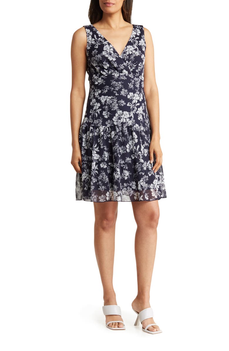 Connected Apparel Fit & Flare Floral Dress with Shrug, Alternate, color,