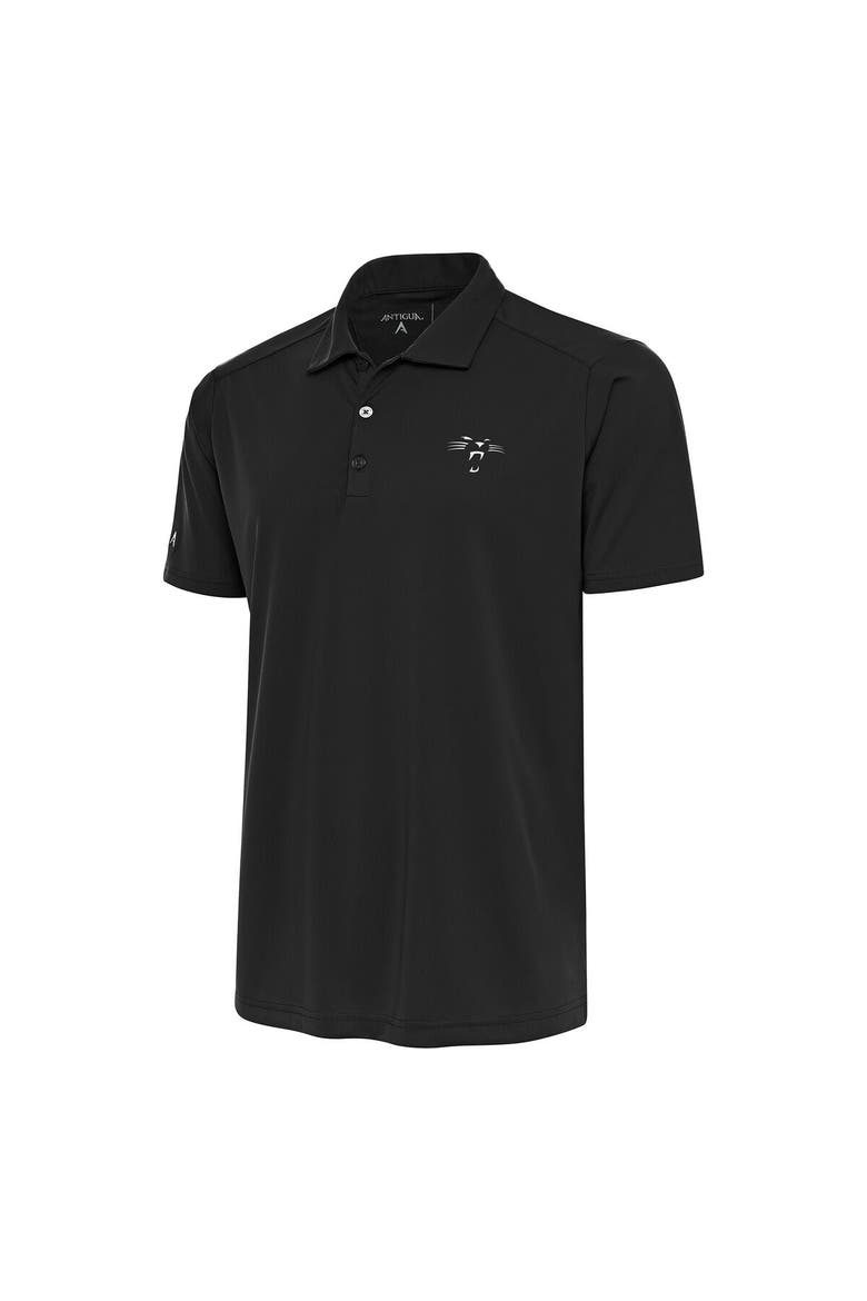 Men's Antigua Charcoal Carolina Panthers Team Logo Throwback Tribute Polo, Alternate, color, Charcoal