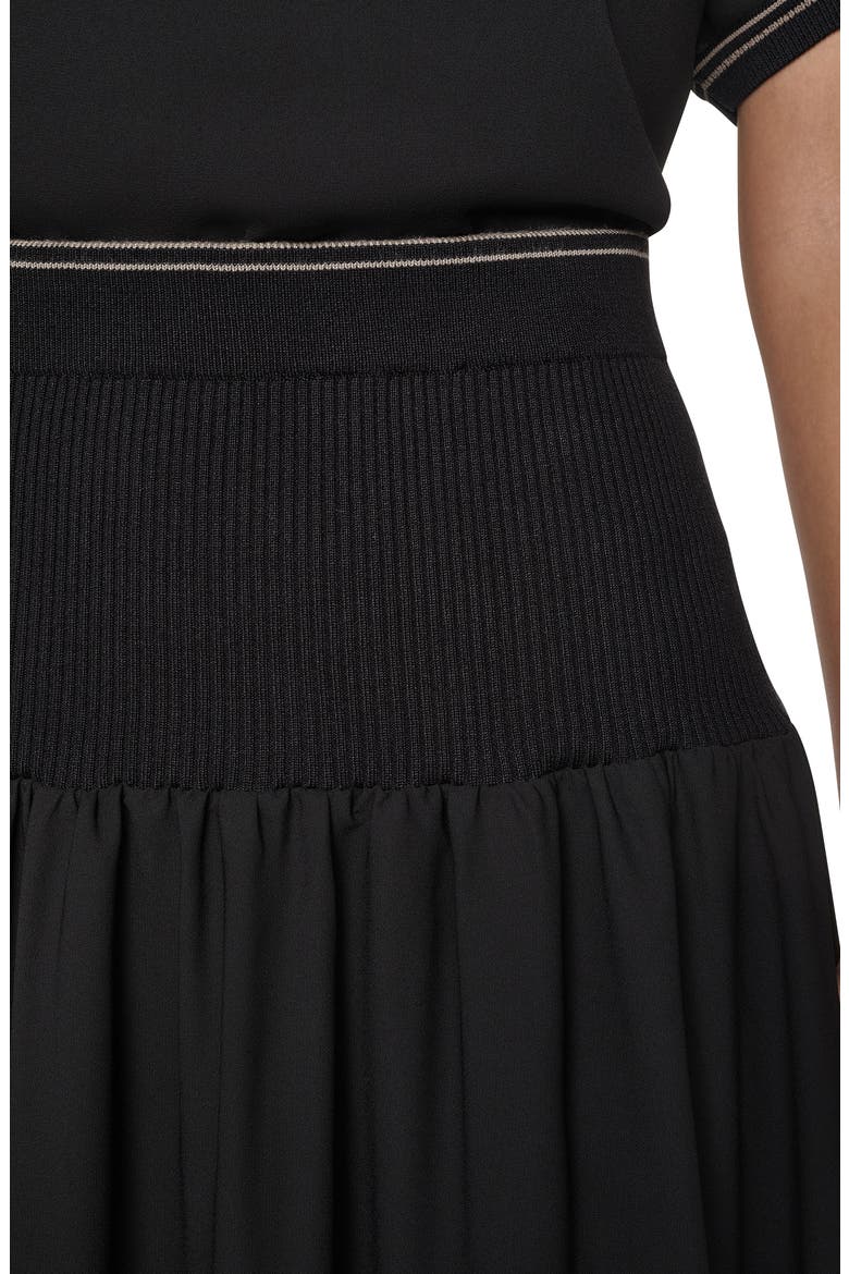 Mixed Media Skirt, Alternate, color, BLACK