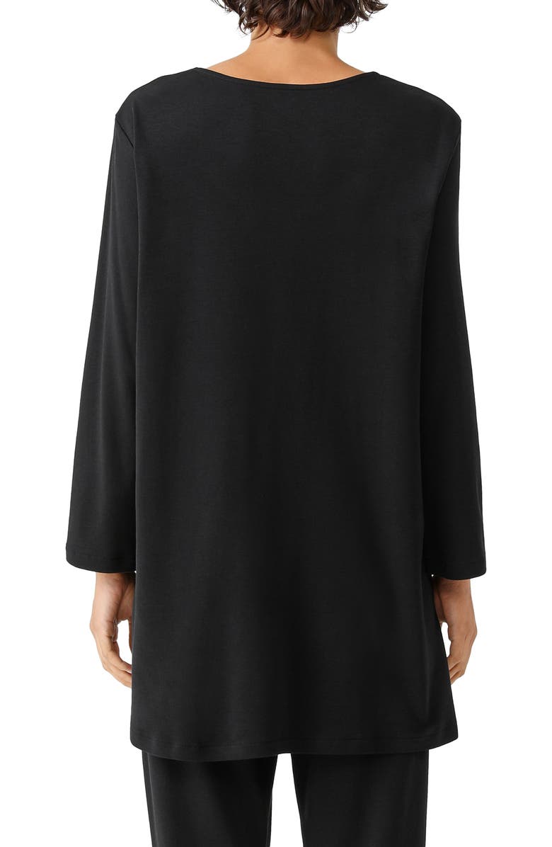 EILEEN FISHER SLEEP wear U-Neck Organic Cotton Long Sleeve Sleep Shirt, Alternate, color, 