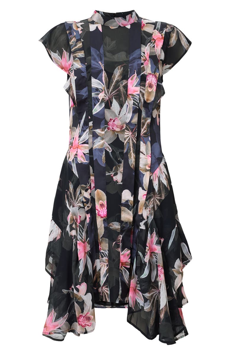 AllSaints Fleur Handkerchief Hem Dress, Alternate, color, 