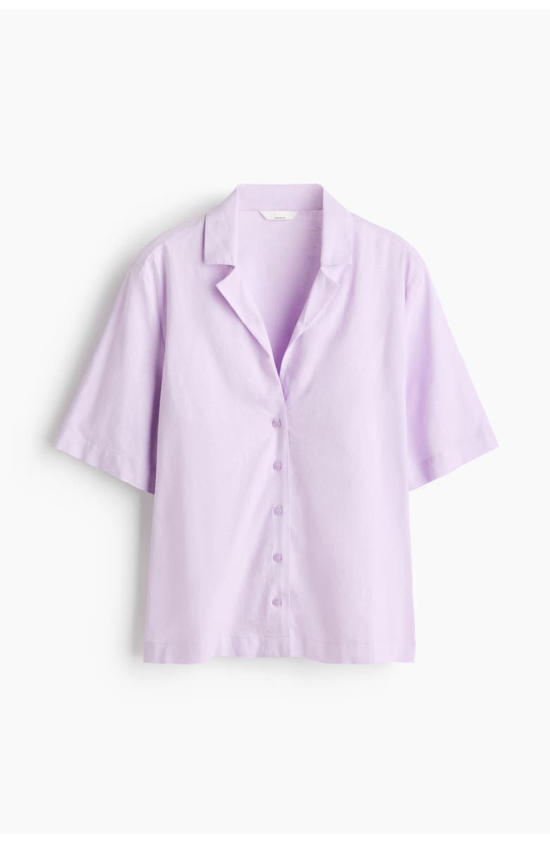 H&M Linen-blend Resort Shirt, Main, color, Light Purple