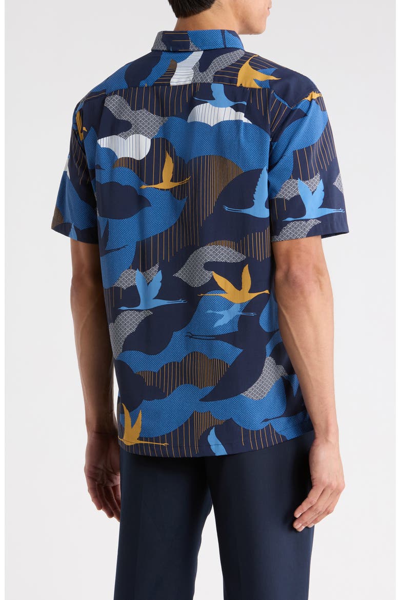 Take Flight Short Sleeve Button-Down Shirt, Alternate, color, NAVY