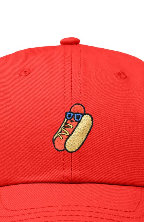 Dalix Dog Days Embroidered Casual Cap In Red