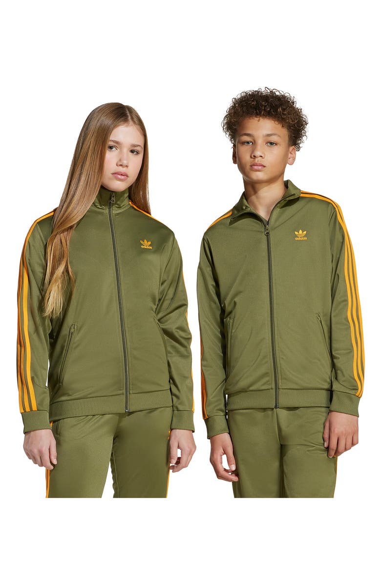 adidas Kids' Firebird Recycled Polyester Track Jacket, Alternate, color, Focus Olive