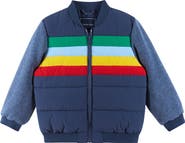 Andy & Evan Kids' Knit Sleeve Channel Quilted Jacket