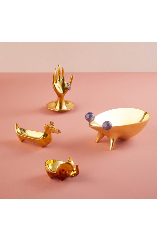 Jonathan Adler Brass Elephant Decorative Bowl In Gold