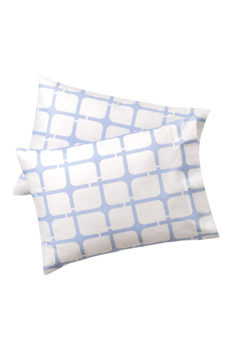 Geo Turkish Cotton Pillowcases, Main, color, BLUE