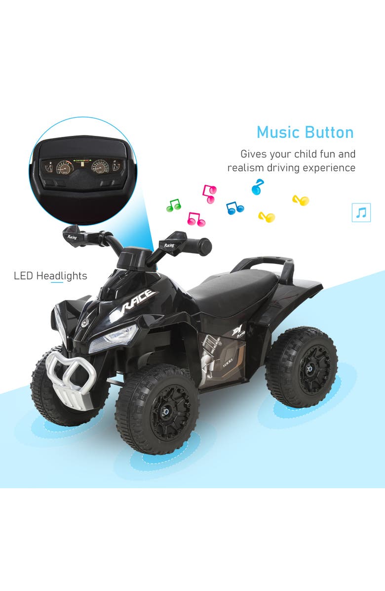 Aosom Kids Push ATV with Music and Light, Alternate, color, Black