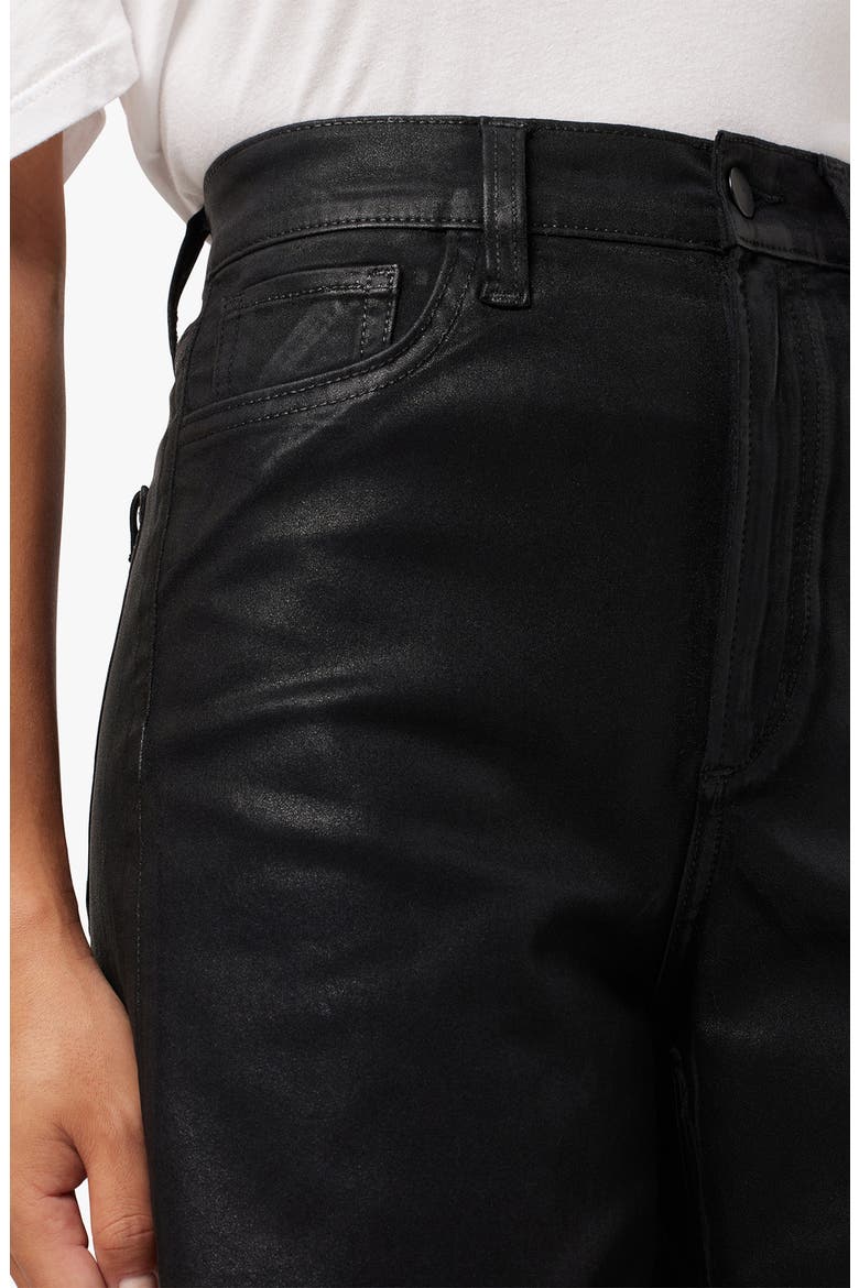 The Mia Coated High Waist Wide Leg Jeans, Alternate, color, BLACK